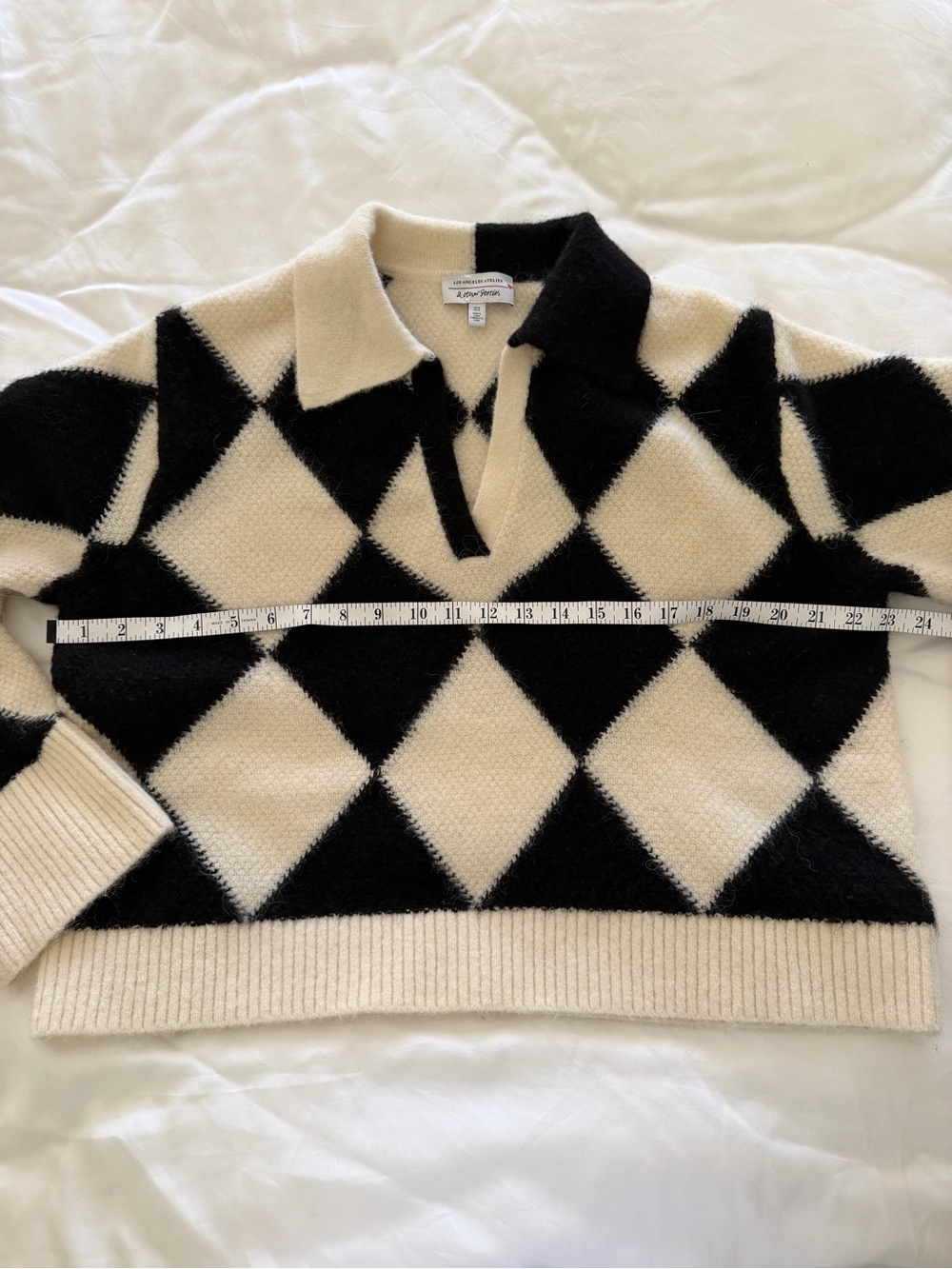 & Other Stories Checkered Jacquard Wool/Alpaca Blend Knit Sweater Size Medium - Picture 12 of 14